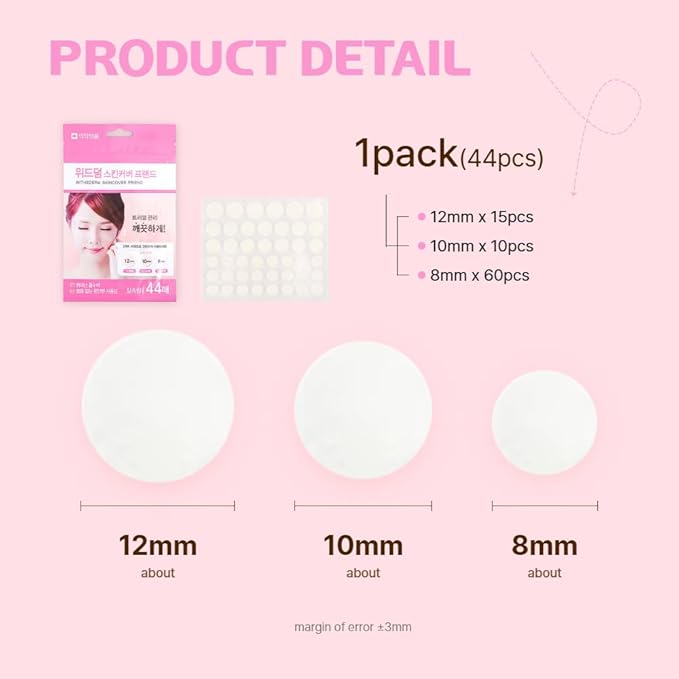 Fermented Korean Acne Patch for Face โ Hydrocolloid Spot Patch for Pimples, Blemish Treatment, Vegan Invisible Pimple Patch, Zit Cover for Day & Night, Skincare for Oily and Sensitive Skin - 44 Pcs