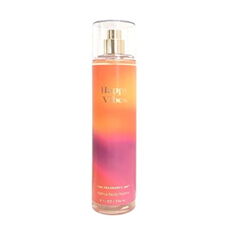 Bath & Body Works Happy Vibes Fine Fragrance Body Mist Spray 8 Ounce (Happy Vibes), 8 Fl Oz (Pack of 1)
