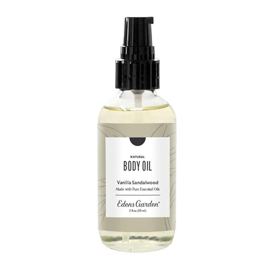 Edens Garden Vanilla Sandalwood Bath & Body Oil – Luxury Aromatherapy Blend with Pure Essential Oils & Vitamin E for Smooth, Hydrated Skin – After Shower Moisturizer for Women & Men, 2 fl oz (59 ml)