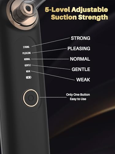 Voraiya Tonsil Stone Removal Vacuum Kit with 5 Mode Suction, 10 in 1 Electronic, Oral Irrigator, Tongue Scraper, Oral lamp & 5X Magnifying Mirror Included for Fresh Breath, Black