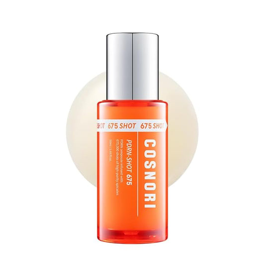 COSNORI PDRN-Shot 675 - Korea Facial Serum with 675,000 high purity spicules - Turnover K-Beauty Face Serum with High Nutrition Salmon DNA PDRN - Intensive facial first essence (50ml / 1.69 fl. oz.)