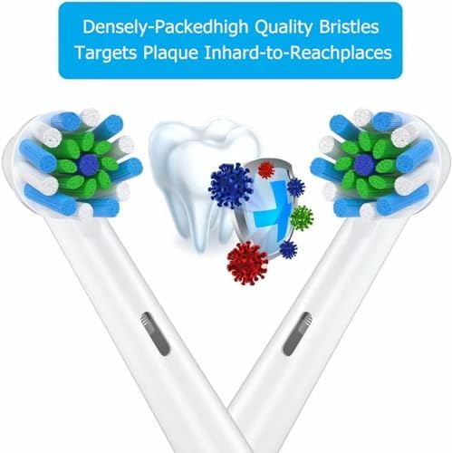 Replacement Brush Heads Fit for Braun Oral b, Compatible with Oral-B Pro 1000/2000/3000/5000/6000 Smart and Genius Electric Toothbrush, 12 Pcs (White)