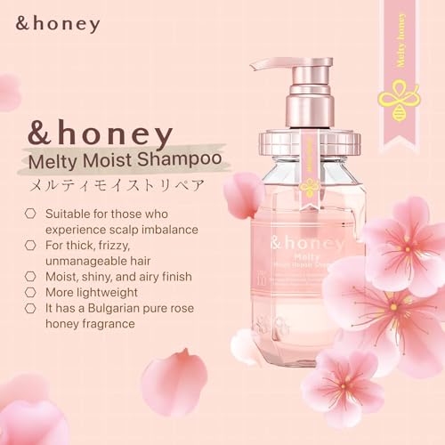 &honey Melty Moist Repair Shampoo, Treatment & Hair Oil Set + Free Hair Tie