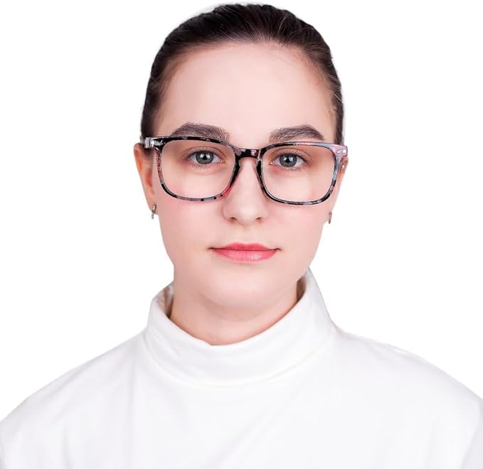 YEIN Bifocal Reading Glasses with Blue Light Blocking Lenses, Bifocal Reader for Women, Vintage Square frame with Spring Hinge (+0.00/+1.00 magnification)