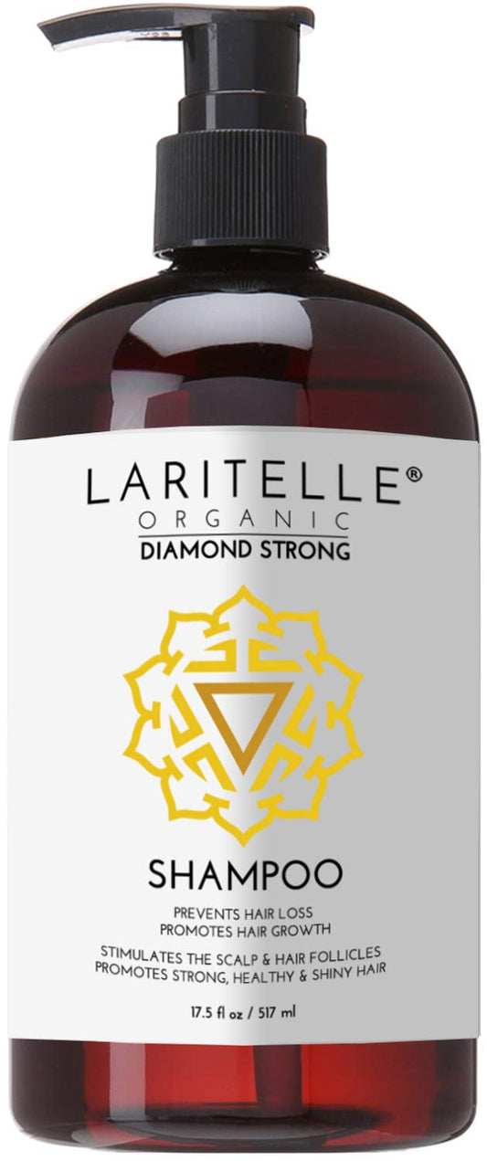 Diamond Strong Organic Shampoo – Hair Growth & Strengthening – Sulfate-Free, Cedarwood & Botanicals – Prevents Thinning & Breakage – Made in USA – 17.5 oz