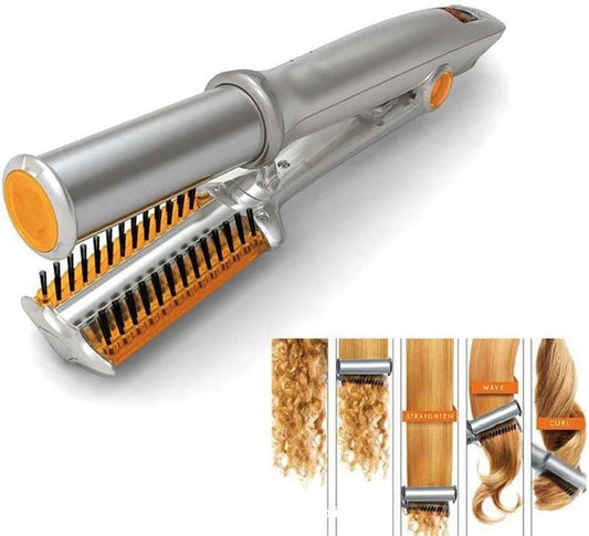 Curling and straightening 2 in 1 Hairdresser Electric Curling Iron Splint Dry and Wet Styling Tool