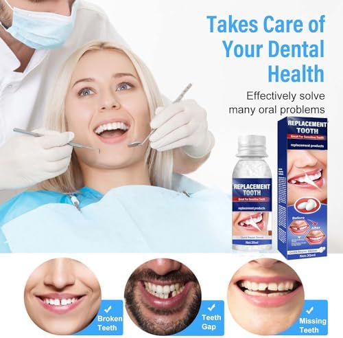 Tooth Repair Kit, Moldable Tooth Filling Repair Kit at Home, Make You Smile Confident Again, 30 ml & 4 Dental Tools