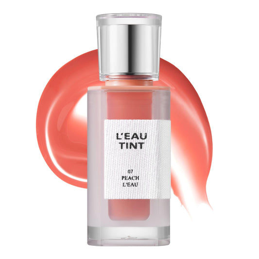 BBIA L’EAU Tint – Glossy & Glow Lip Stain, Watery Lip Tint, Non-Sticky, High Shine Finish, Long-lasting, Moisturizing, Lightweight, Natural, Daily Use, Vegan, Korean Lip Makeup (07 PEACH L'EAU)