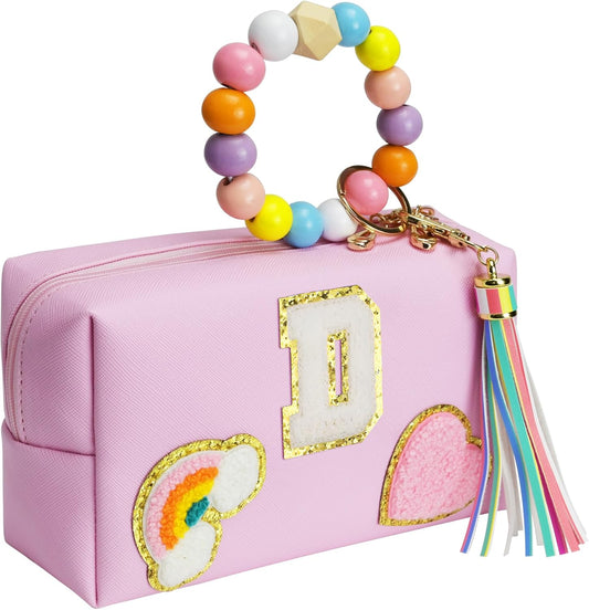 Birthday Gifts for Kids 4 5 6 7 8 9 10 11 12 year Old, Girl gifts Skin Care, Letter Pouch Cosmetic Toiletry Bag, Personalized Gift for Girl, Gift Bags