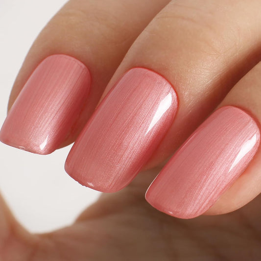 Coral Pearl Gel Nail Polish - 0.51 fl oz Pearl Coral Pink Shimmer Gel Polish for Manicure Salon or DIY Nail Art At Home - GP0025