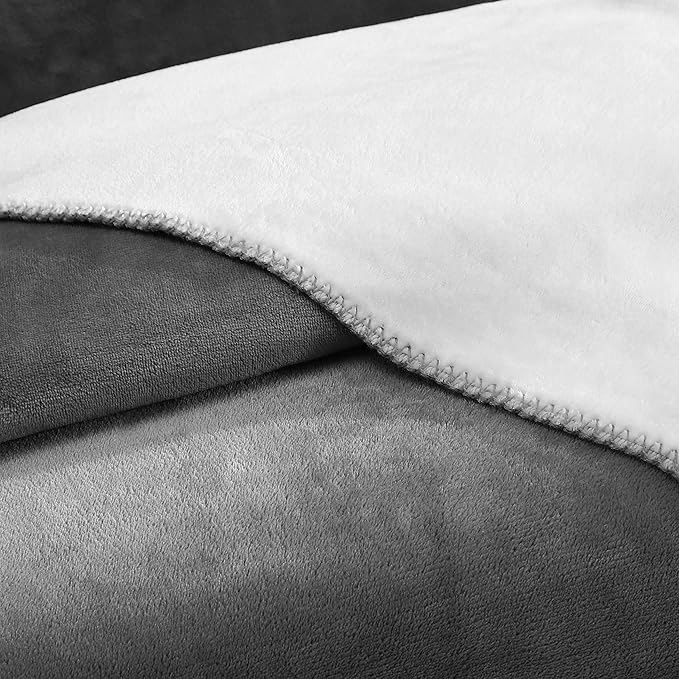 Calvin Klein - Twin Blanket, Super Soft Plush Bedding, Luxury Bed Blanket, Oeko-Tex Certified (Modern Reversible Solid Grey, Twin)