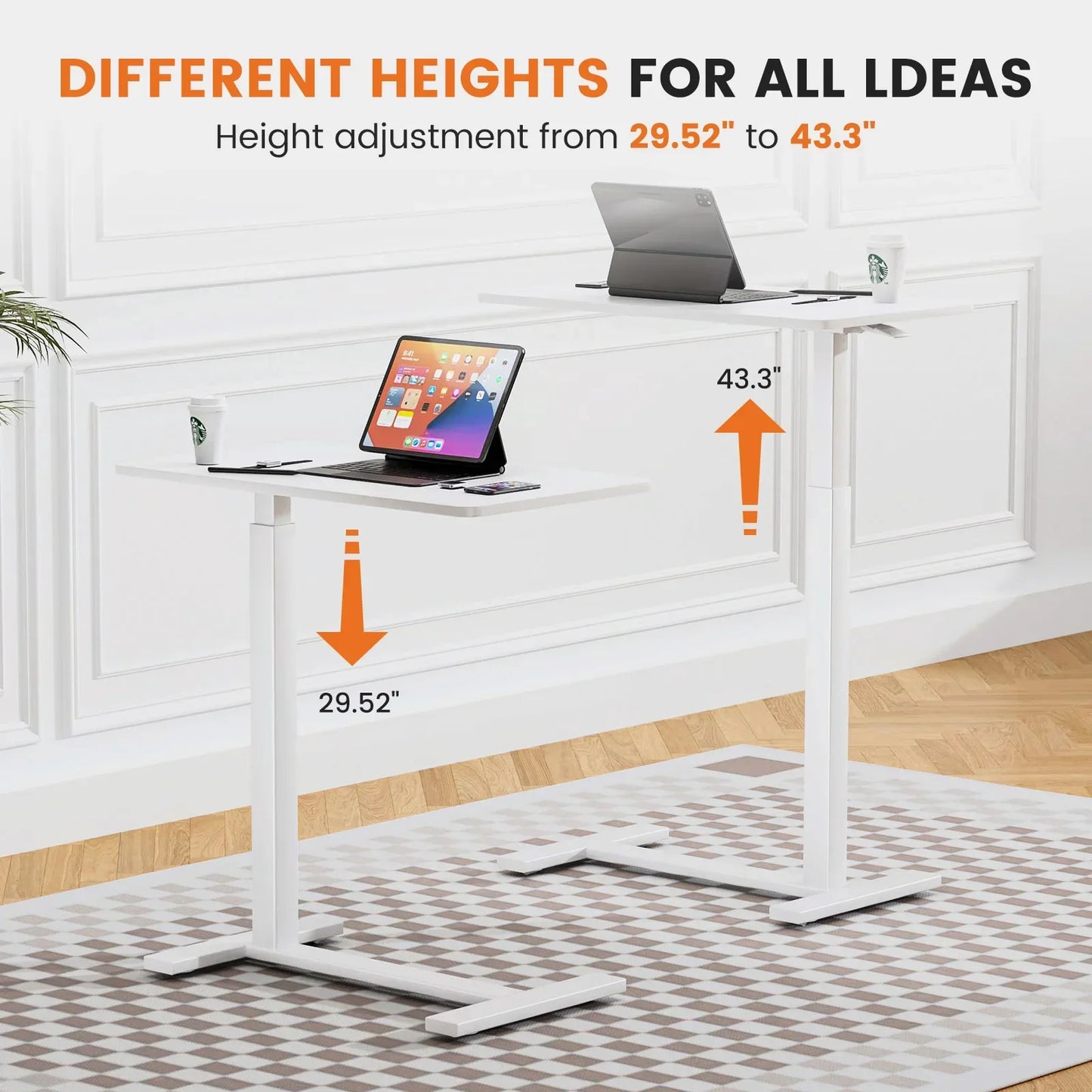 JHK Overbed Bedside Sofa Table